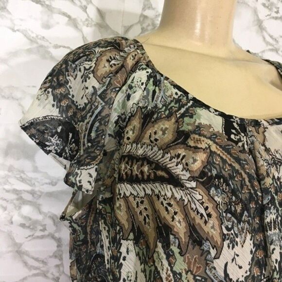 CB Established 1962 Layered Cap Sleeve Lined Chiffon Blouse 1X - Picture 9 of 10